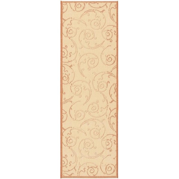 Safavieh 2 Ft. - 4 In. X 6 Ft. - 7 In. Runner- Indoor - Outdoor Courtyard Natural Terra Machine Made Rug - CY2665-3201-27