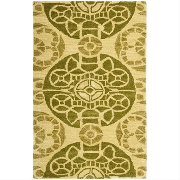 Safavieh 4 x 6 ft. Small Rectangle Contemporary Wyndham Honey and Green Hand Tufted Rug - WYD376L-4