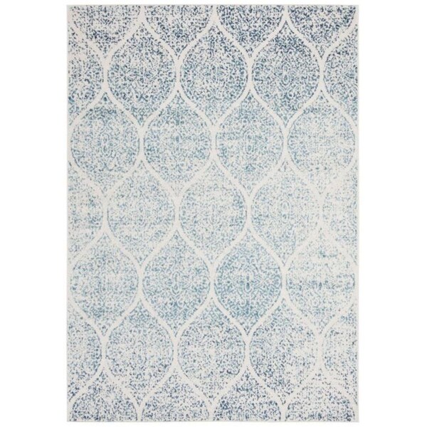 Safavieh 8 x 10 ft. Madison Rectangle Power-Loomed Rug Cream & Turquoise - MAD604E-8