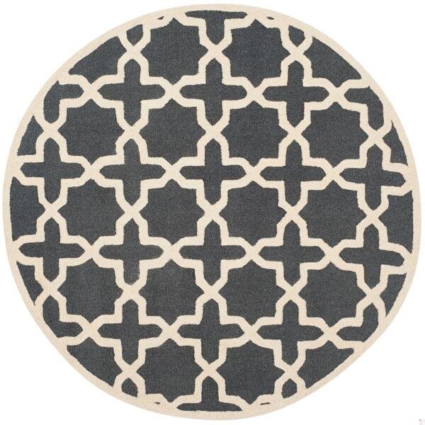 Safavieh Cambridge Hand Tufted Runner Rug- Dark Grey - Ivory- 2 ft. 6 in. x 10 ft. - CAM125X-210