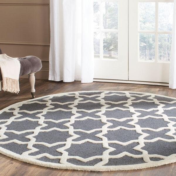 Safavieh Cambridge Hand Tufted Runner Rug- Dark Grey - Ivory- 2 ft. 6 in. x 10 ft. - CAM125X-210
