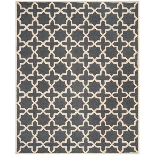 Safavieh Cambridge Hand Tufted Runner Rug- Dark Grey - Ivory- 2 ft. 6 in. x 10 ft. - CAM125X-210