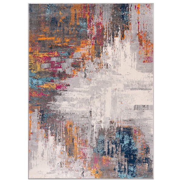 World Rug Gallery Bari Contemporary Abstract Art Area Rug 3' 3'' X 5' Multi - 4055MULTI3X5