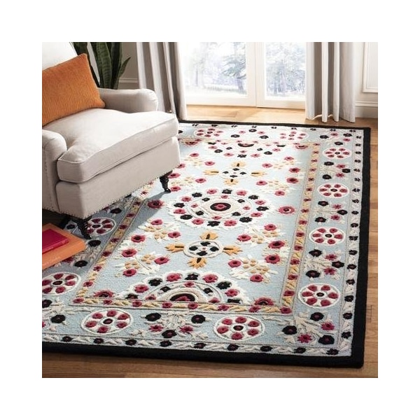 Safavieh Bellagio Hand Tufted Runner Rug, Light Blue and Black - 2 ft.-3 in. x 7 ft. - BLG628B-27