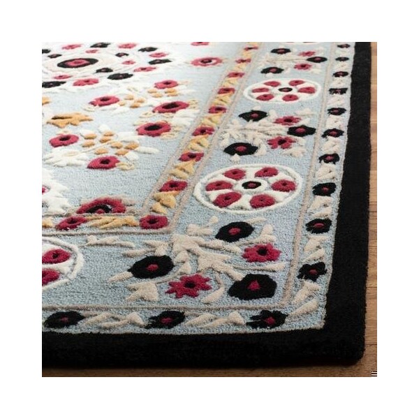 Safavieh Bellagio Hand Tufted Runner Rug, Light Blue and Black - 2 ft.-3 in. x 7 ft. - BLG628B-27