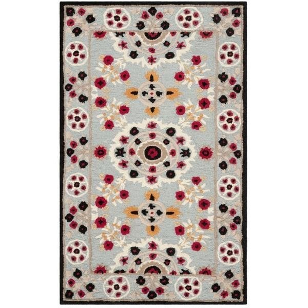 Safavieh Bellagio Hand Tufted Runner Rug, Light Blue and Black - 2 ft.-3 in. x 7 ft. - BLG628B-27