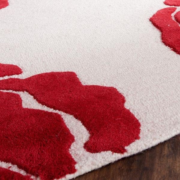 Safavieh Cambridge Hand Tufted Rectangle RugIvory & Red 5 x 8 ft. - CAM782I-5