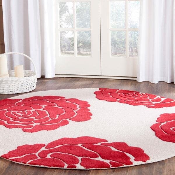 Safavieh Cambridge Hand Tufted Rectangle RugIvory & Red 5 x 8 ft. - CAM782I-5