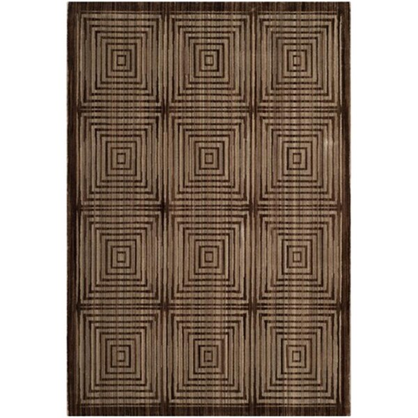 Safavieh Infinity Power Loomed Medium Rectangle Rug- Brown - Beige- 5 Ft. 1 In. X 7 Ft. 6 In. - INF569B-5