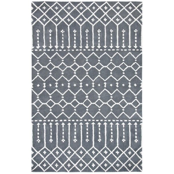 Safavieh 4 x 6 ft. Himalaya Contemporary Rectangle Hand Tufted Rug Gray & Ivory - HIM903D-4