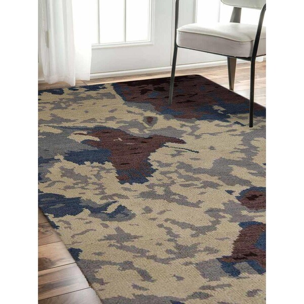 Jensendistributionservices 2 ft. 6 in. x 10 ft. Hand Knotted Wool Contemporary Runner Rug, Multi Color - MI1556863
