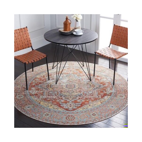 Safavieh 2 x 8 ft. Aria Traditional & Vintage Runner Power Loomed Rug Rust & Taupe - ARA580P-28