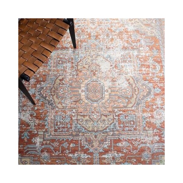 Safavieh 2 x 8 ft. Aria Traditional & Vintage Runner Power Loomed Rug Rust & Taupe - ARA580P-28