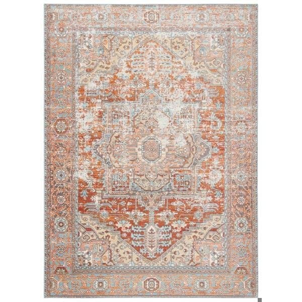 Safavieh 2 x 8 ft. Aria Traditional & Vintage Runner Power Loomed Rug Rust & Taupe - ARA580P-28
