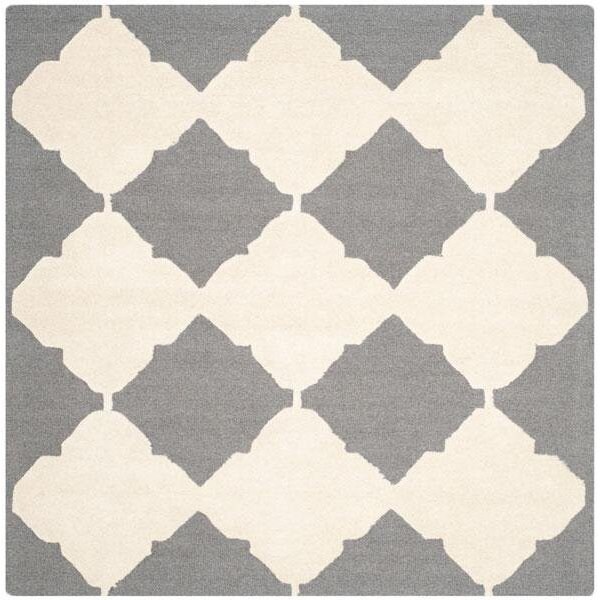 Safavieh Cambridge Hand Tufted Rectangle Rug- Dark Grey - Ivory- 2 x 3 ft. - CAM719D-2