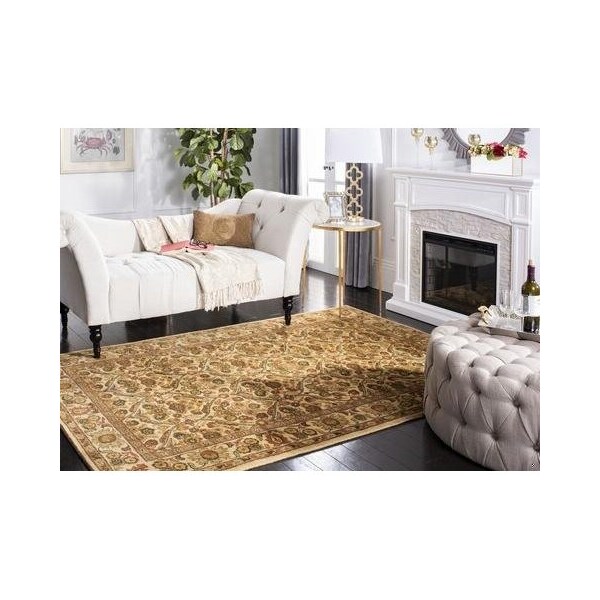Safavieh 3 ft.-6 in. x 3 ft.-6 in. Round Traditional Antiquity- Gold Hand Tufted Rug - AT51C-4R
