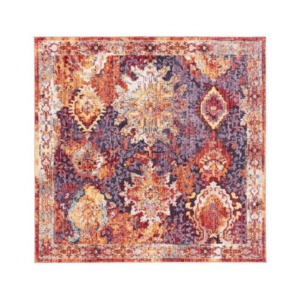 Safavieh 3 x 5 ft. Bristol Power Loomed Rug, Small Rectangle - Rust and Lavander - BTL340R-3