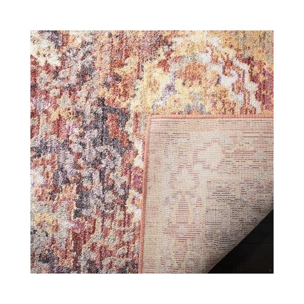 Safavieh 3 x 5 ft. Bristol Power Loomed Rug, Small Rectangle - Rust and Lavander - BTL340R-3