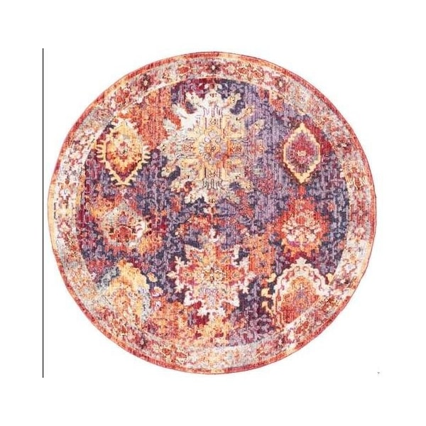 Safavieh 3 x 5 ft. Bristol Power Loomed Rug, Small Rectangle - Rust and Lavander - BTL340R-3