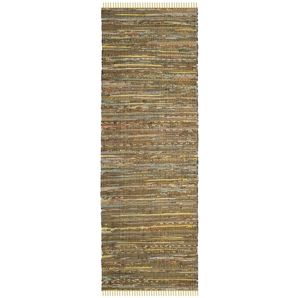 Safavieh 2 ft. - 3 in. x 11 ft. Rag Hand Woven Runner Rug - Yellow and Multi Color - RAR127H-211