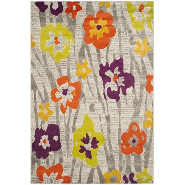 Safavieh Porcello Power Loomed Small Rectangle Rug- Light Grey - Purple- 4 Ft. 1 In. X 6 Ft. - PRL7730B-4