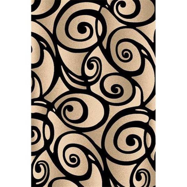 A Cd 8 x 11 Sculpture Hand Carved Indian Rug - Black & Burgundy - S-2412