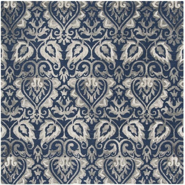 Safavieh Dip Dye Hand Tufted Square Area RugNavy & Grey 7 x 7 ft. - DDY511N-7SQ