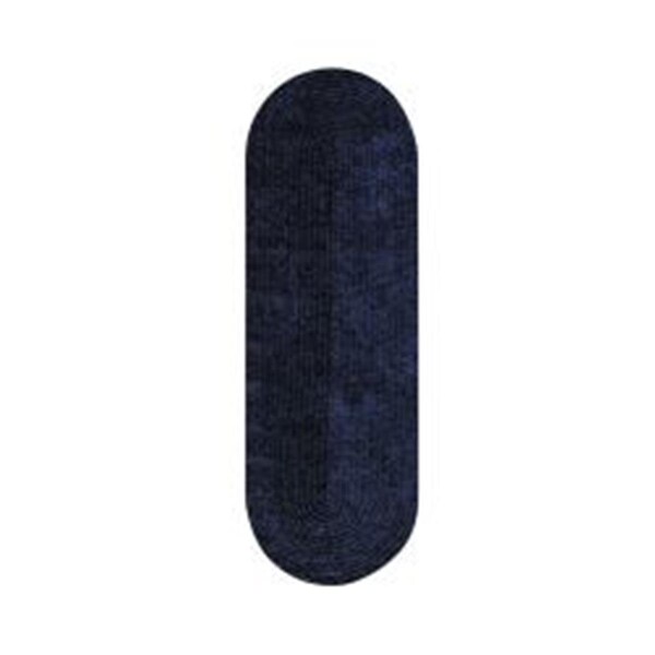 Work-Of-Art 2 x 6 in. Chenille Reversible Rug - Navy - WO2635576