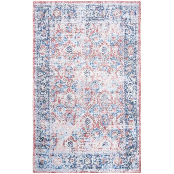 Safavieh 4 x 6 ft. Saffron Rectangle Power Loomed Area RugRust & Blue - SFN557P-4