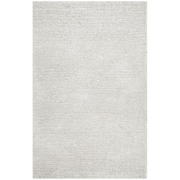 Safavieh Ultimate Shag Hand Tufted Rectangle Rug- Silver - Ivory- 4 x 6 ft. - SGU211A-4