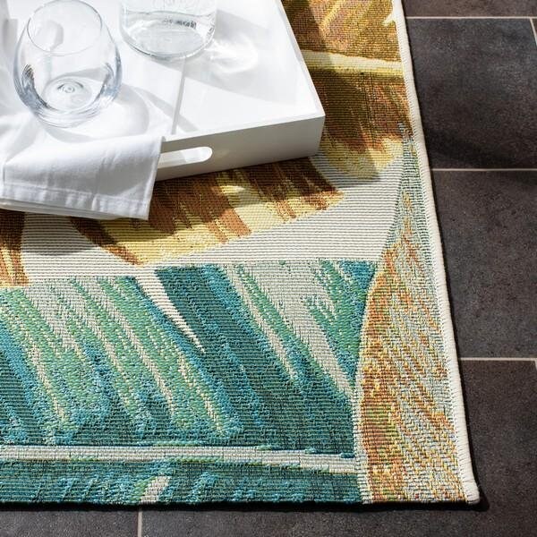 Safavieh 3 ft. 3 in. x 5 ft. 3 in. Barbados 500 Coastal Rectangle Rug, Gold & Green - BAR520C-3