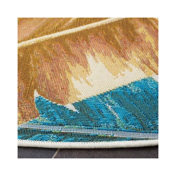 Safavieh 3 ft. 3 in. x 5 ft. 3 in. Barbados 500 Coastal Rectangle Rug, Gold & Green - BAR520C-3