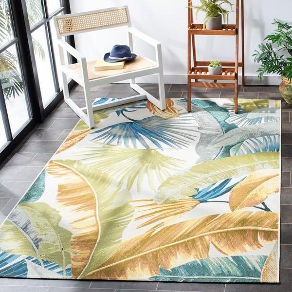 Safavieh 3 ft. 3 in. x 5 ft. 3 in. Barbados 500 Coastal Rectangle Rug, Gold & Green - BAR520C-3