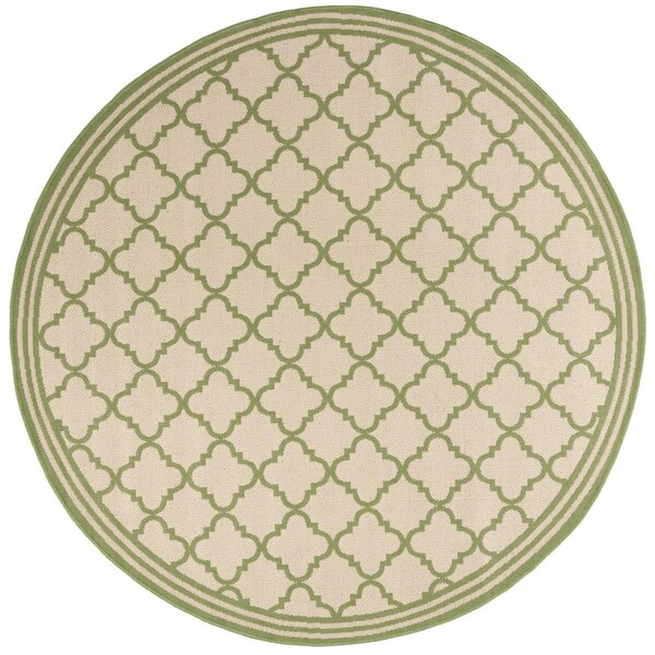 Safavieh Linden 100 6 ft. x 7 in. Round Area Rug Cream & Olive - LND121V-6R