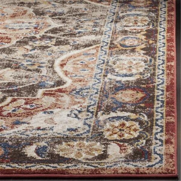 Safavieh 3 x 3 ft. Bijar Power Loomed Square Area Rug, Brown & Rust - BIJ648D-3SQ