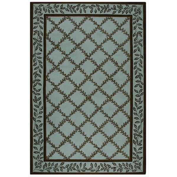 Safavieh 4 ft. x 4 ft. Round- Transitional Chelsea Blue And Brown Hand Hooked Rug - HK230J-4R