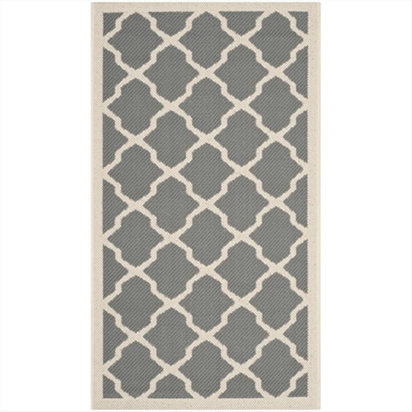 Safavieh 2 Ft. X 3 Ft. -7 In. Accent Indoor-Outdoor Courtyard- Anthracite And Beige- Machine Made Rug - CY6903-246-2