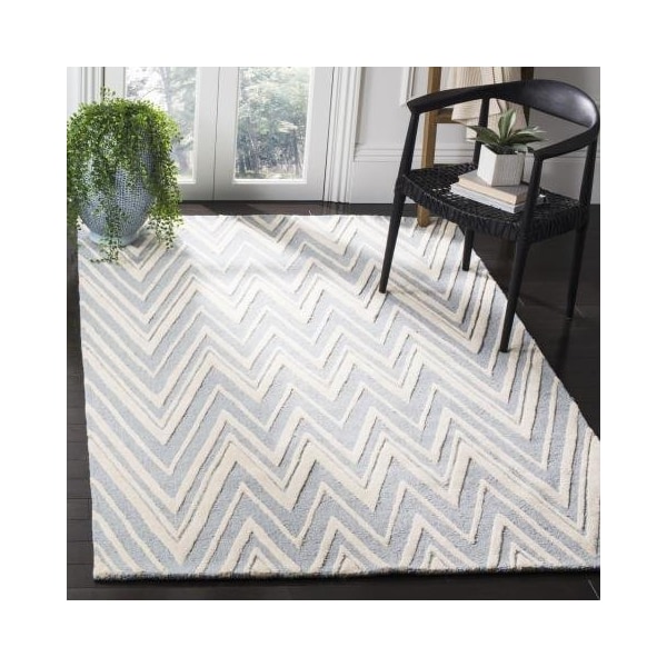 Safavieh Cambridge Hand Tufted Rectangle Rug- Blue - Ivory- 2 ft. 6 in. x 6 ft. - CAM711B-26