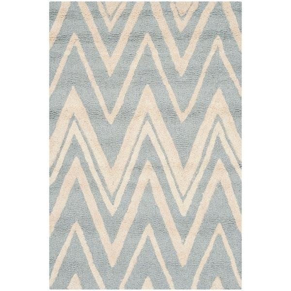 Safavieh Cambridge Hand Tufted Rectangle Rug- Blue - Ivory- 2 ft. 6 in. x 6 ft. - CAM711B-26