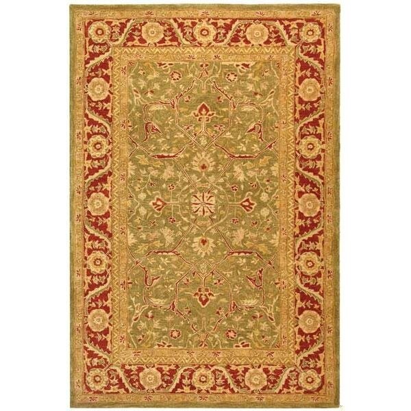 Safavieh 2 ft.-3 in. x 14 ft. Runner Traditional Anatolia- Green and Red Hand Tufted Rug - AN523A-214