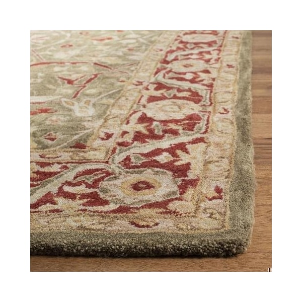 Safavieh 2 ft.-3 in. x 14 ft. Runner Traditional Anatolia- Green and Red Hand Tufted Rug - AN523A-214