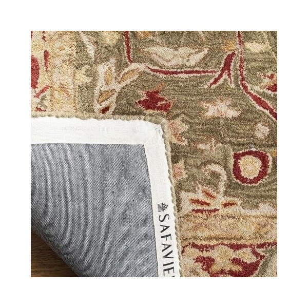 Safavieh 2 ft.-3 in. x 14 ft. Runner Traditional Anatolia- Green and Red Hand Tufted Rug - AN523A-214