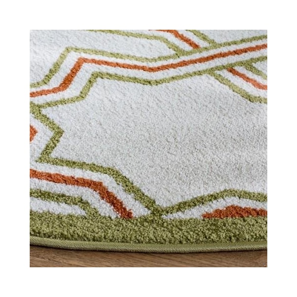 Safavieh 2 Ft.-6 In. X 4 Ft. Runner Indoor-Outdoor Amherst- Ivory And Light Green Power Loomed Rug - AMT413A-24