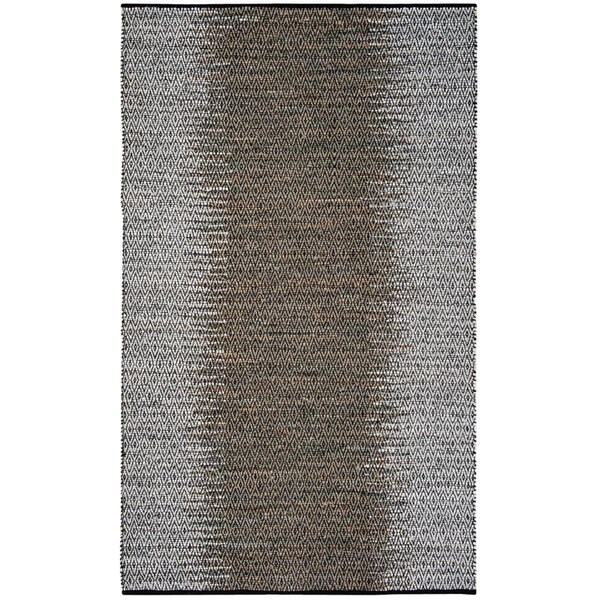 Flowers First 6 x 9 ft. Vintage Leather Hand Woven Rug, Light Grey & Grey - Medium Rectangle - FL1889525