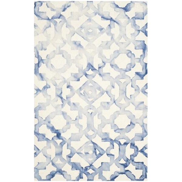 Safavieh Dip Dyed Hand Tufted Rectangle Rug- Ivory - Blue- 3 x 5 ft. - DDY717A-3