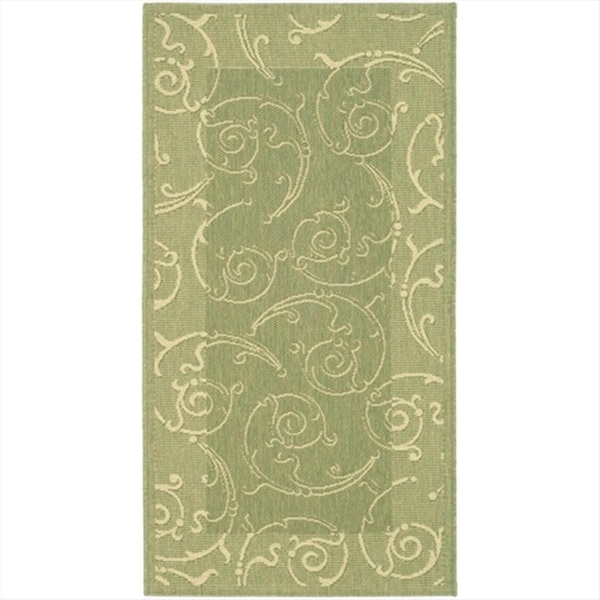 Safavieh 2 Ft. - 7 In. X 5 Ft. Small Rectangle- Indoor - Outdoor Courtyard Olive Natural Machine Made Rug - CY2665-1E06-3