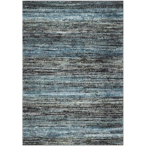 Flowers First 6 ft. 7 in. x 9 ft. Porcello Power Loomed Area Rug, Charcoal & Blue - Medium Rectangle - FL2149506