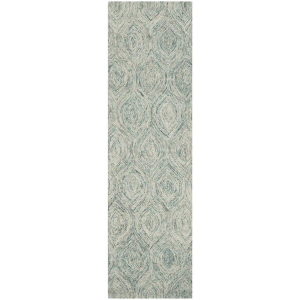 Safavieh Ikat Hand Tufted Runner RugIvory & Sea Blue 2 ft.-3 in. x 12 ft. - IKT631A-212