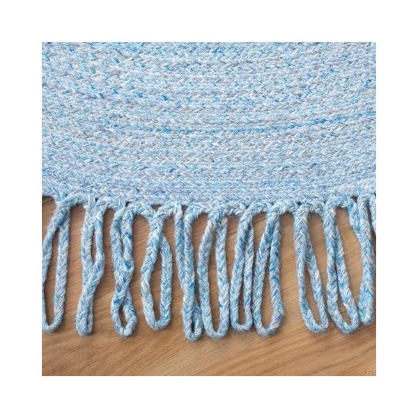 Safavieh 3 x 3 ft. Cape Cod Round Area Rug, Blue & Grey - CAP228M-3R