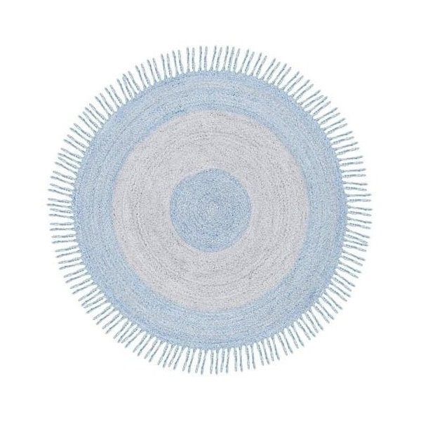 Safavieh 3 x 3 ft. Cape Cod Round Area Rug, Blue & Grey - CAP228M-3R
